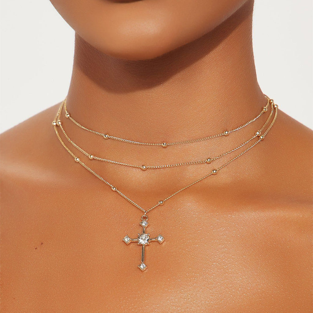 Collier Croix Diamant Élégance