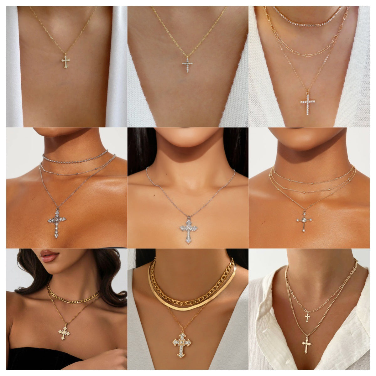 Collier Croix Diamant Élégance