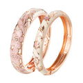 Bracelet manchette émaillé doré – Élégance florale
