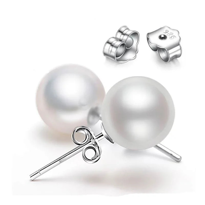 Boucles d’Oreilles Perles Classiques en Argent 925