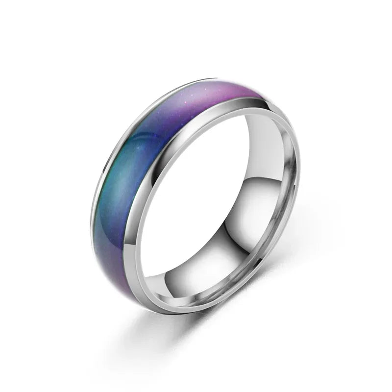 Bague Thermochromique en Acier Inoxydable – Change de couleur avec la température