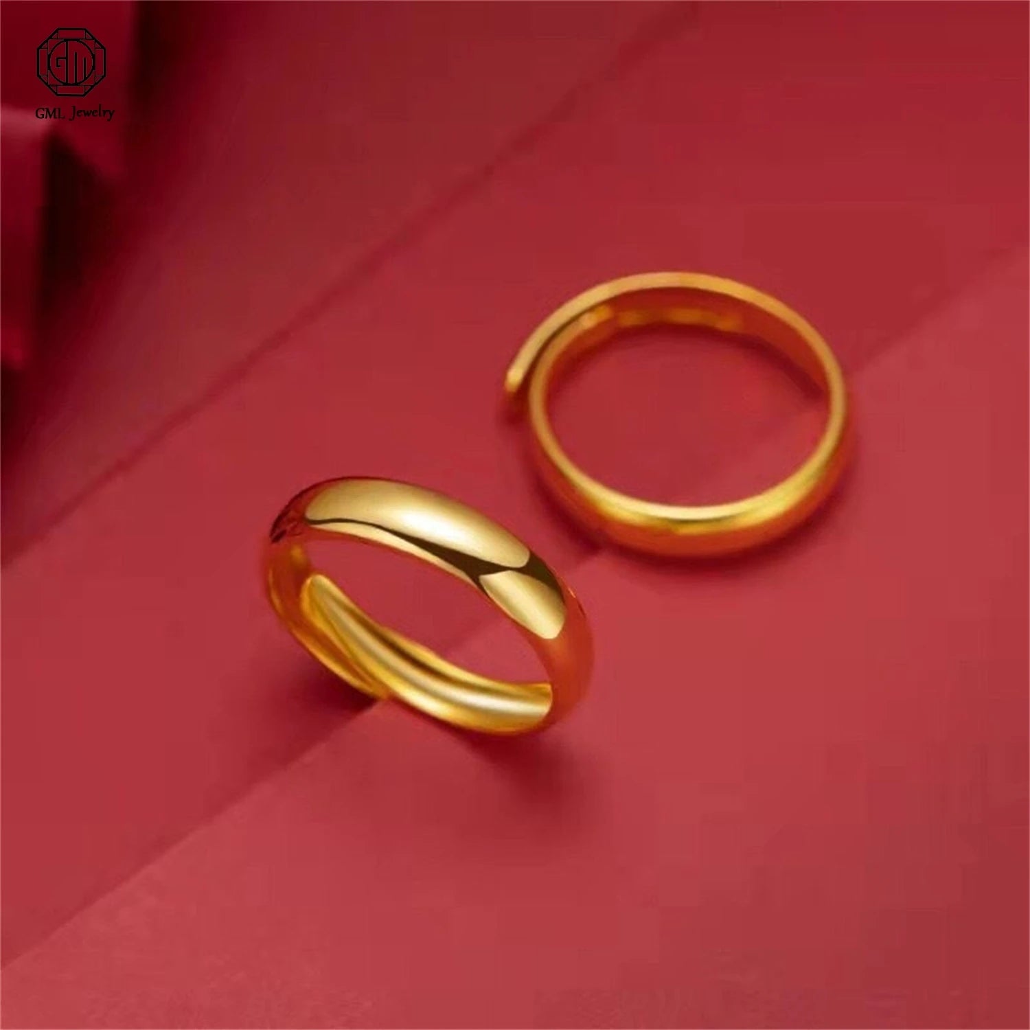 Bague réglable dorée mate – Anneau minimaliste en acier inoxydable