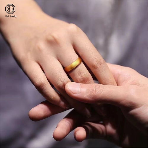 Bague réglable dorée mate – Anneau minimaliste en acier inoxydable