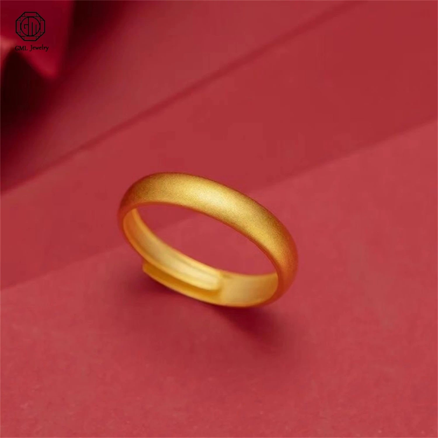 Bague réglable dorée mate – Anneau minimaliste en acier inoxydable