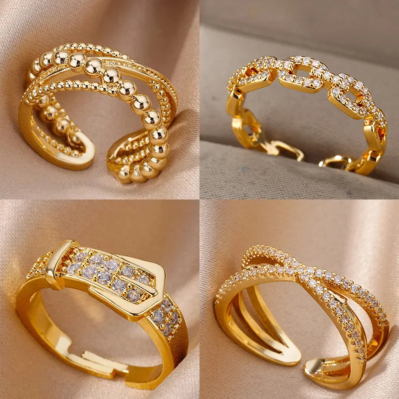 Bague Ajustable en Acier Inoxydable 18K