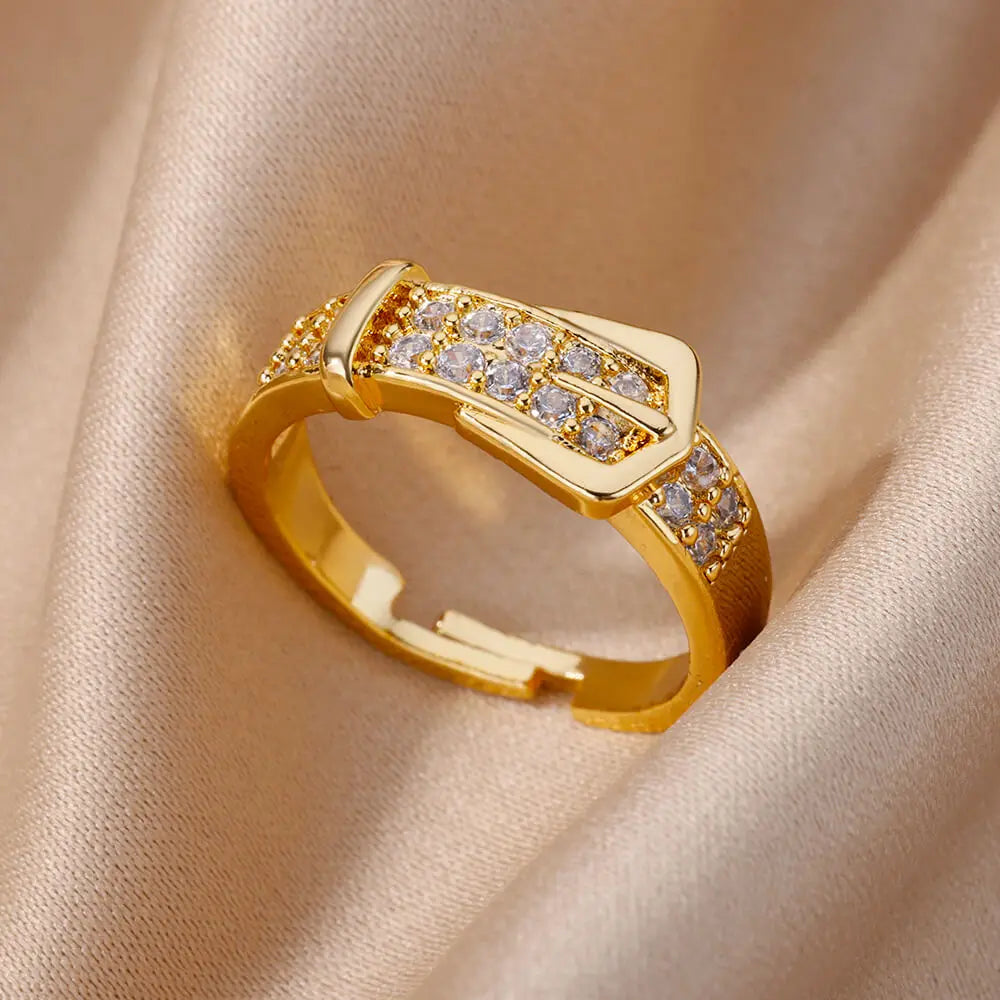 Bague Ajustable en Acier Inoxydable 18K