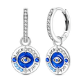 Original 925 Sterling Silver Blue Zirconium Butterfly Earrings Colored Hoop Earrings Women Female Party Fine Earring Jewelry