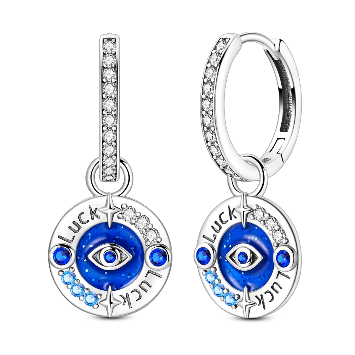Original 925 Sterling Silver Blue Zirconium Butterfly Earrings Colored Hoop Earrings Women Female Party Fine Earring Jewelry