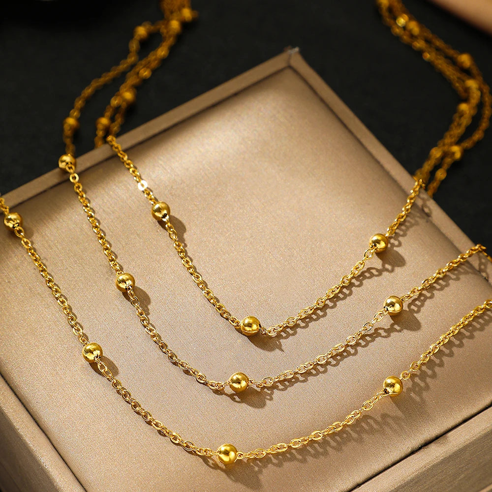 Collier Élégance Doré – Acier Inoxydable