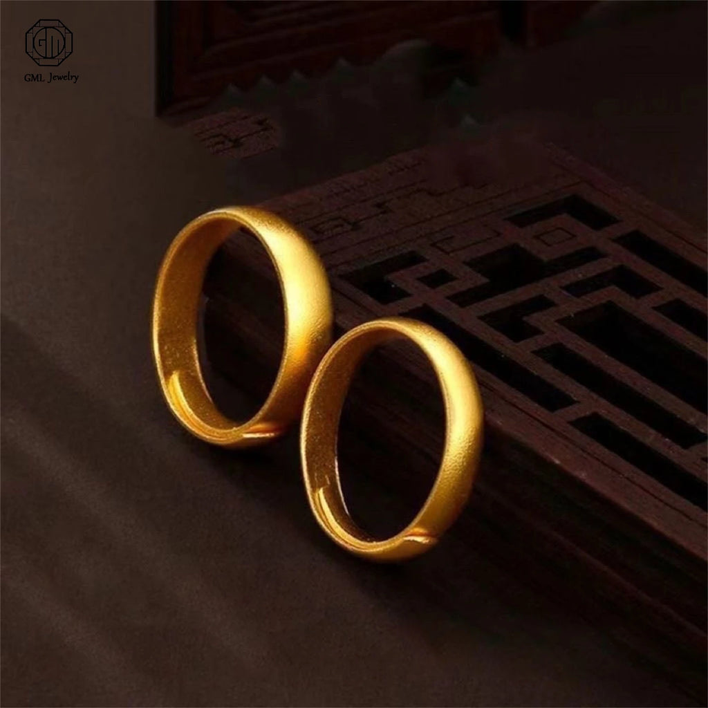 Bague réglable dorée mate – Anneau minimaliste en acier inoxydable