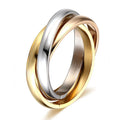Bague Triple Entrelacée en Acier Inoxydable – Élégance Intemporelle