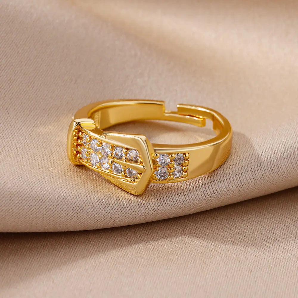 Bague Ajustable en Acier Inoxydable 18K