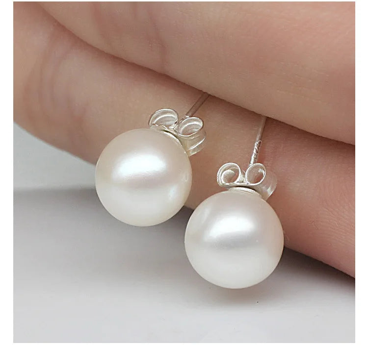 Boucles d’Oreilles Perles Classiques en Argent 925