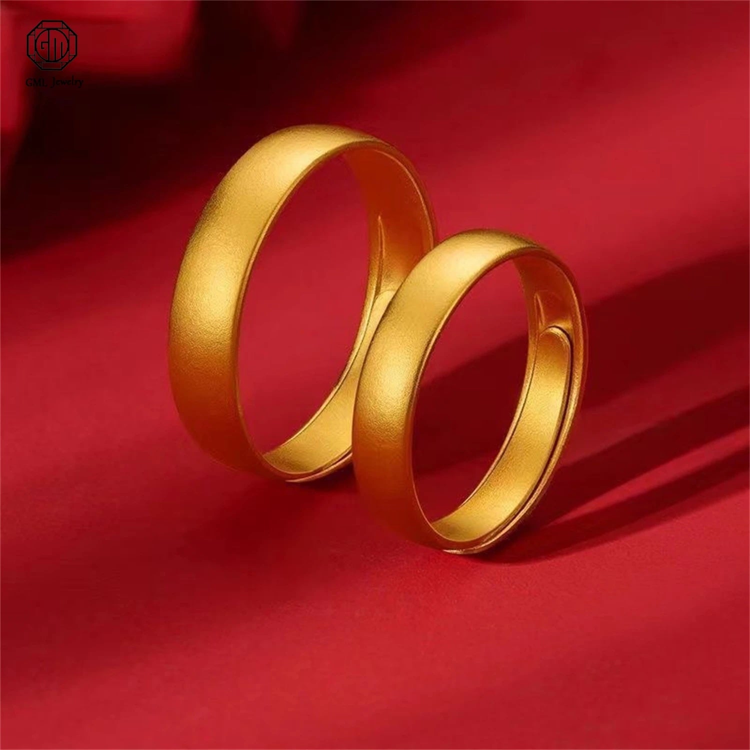 Bague réglable dorée mate – Anneau minimaliste en acier inoxydable