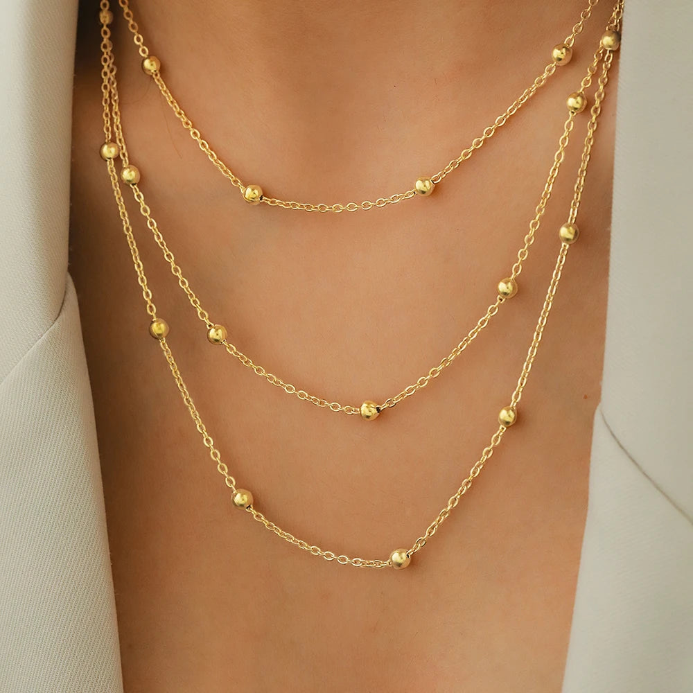 Collier Élégance Doré – Acier Inoxydable